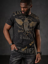 CT706 T‑shirt uomo con stampa moto vintage