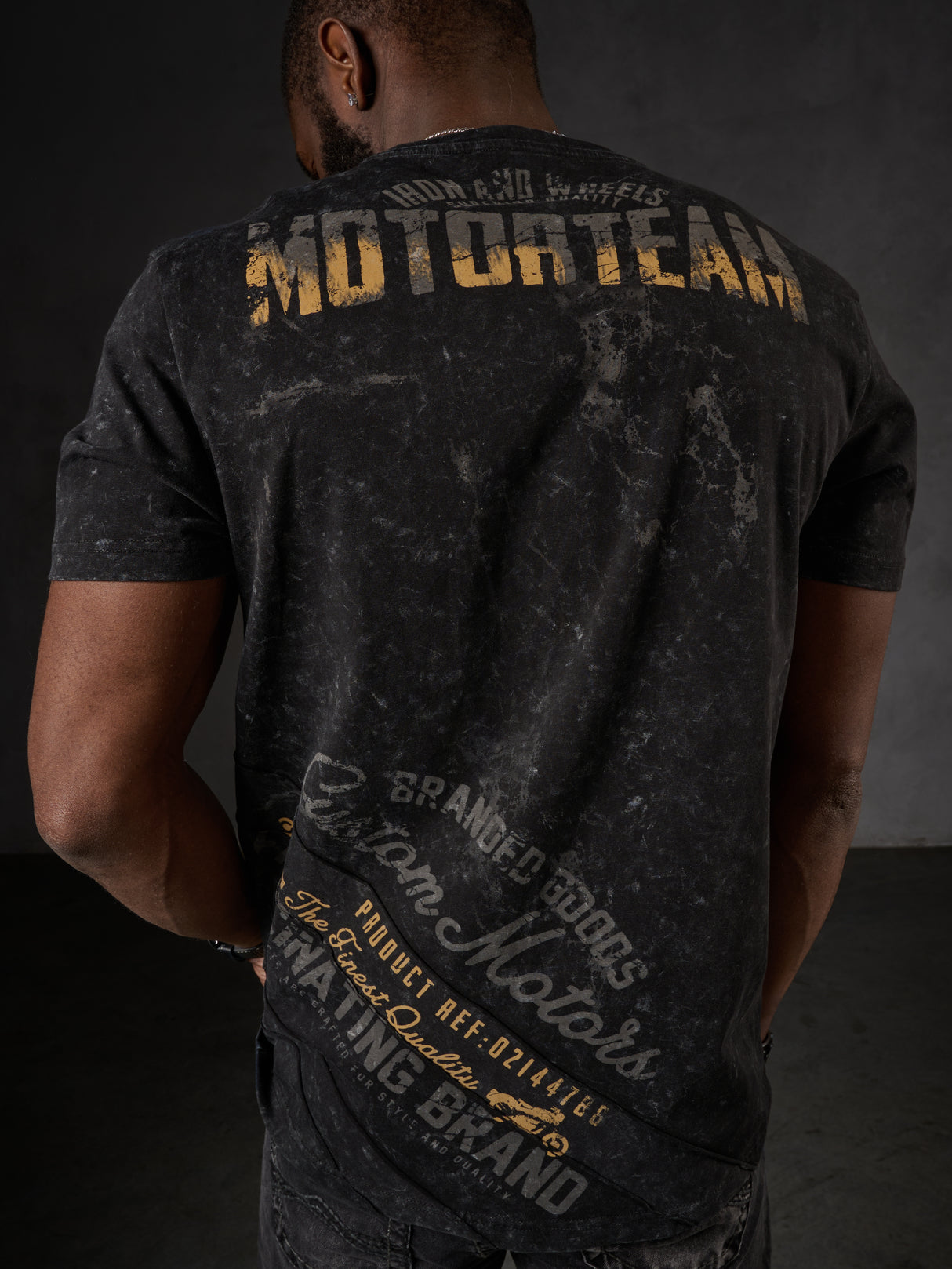 CT706 T‑shirt uomo con stampa moto vintage