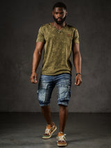 CK189 Short capri pour homme avec motif côtelé décontracté