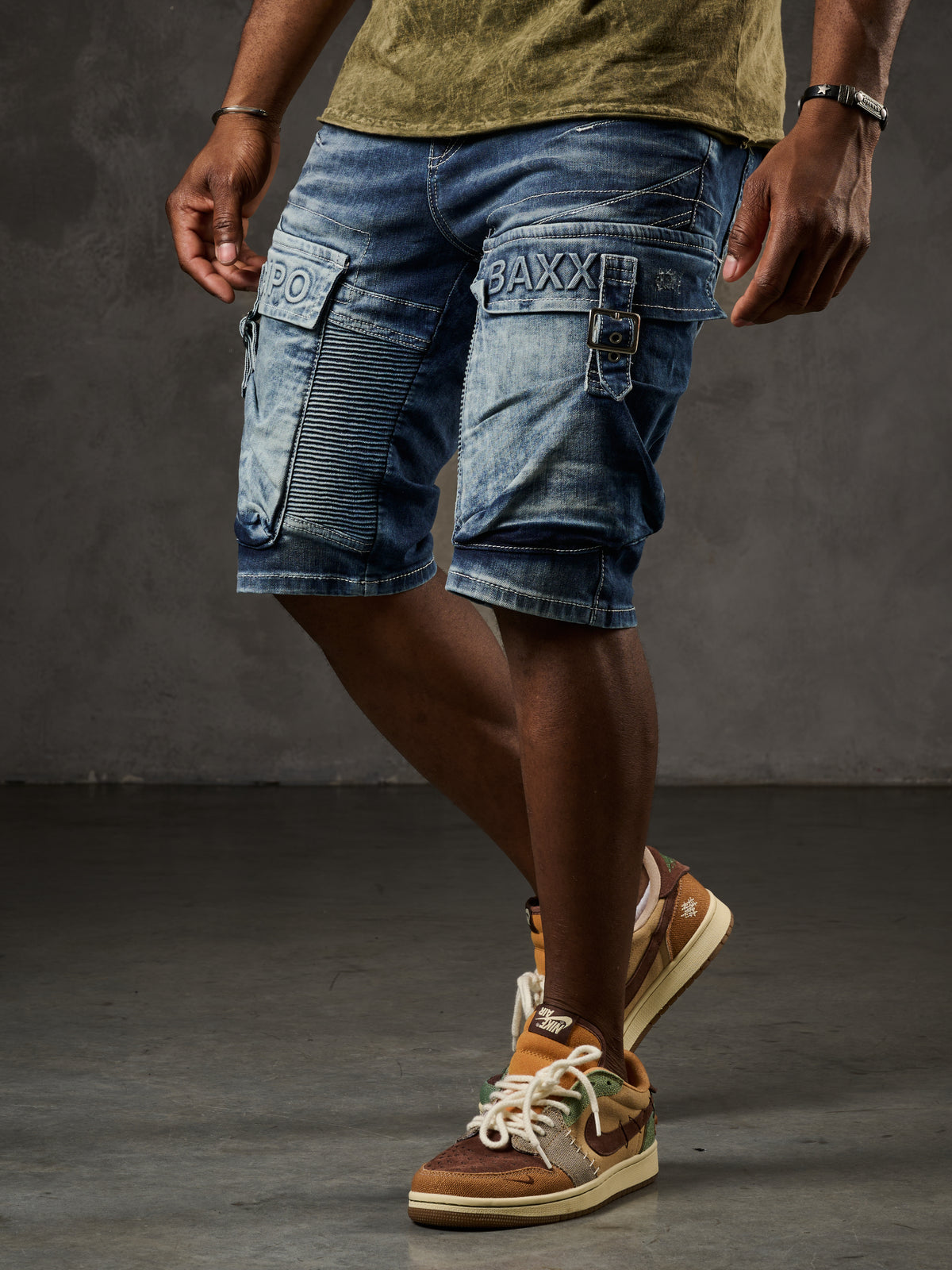 CK189 Short capri pour homme avec motif côtelé décontracté
