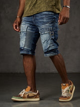 CK189 Short capri pour homme avec motif côtelé décontracté