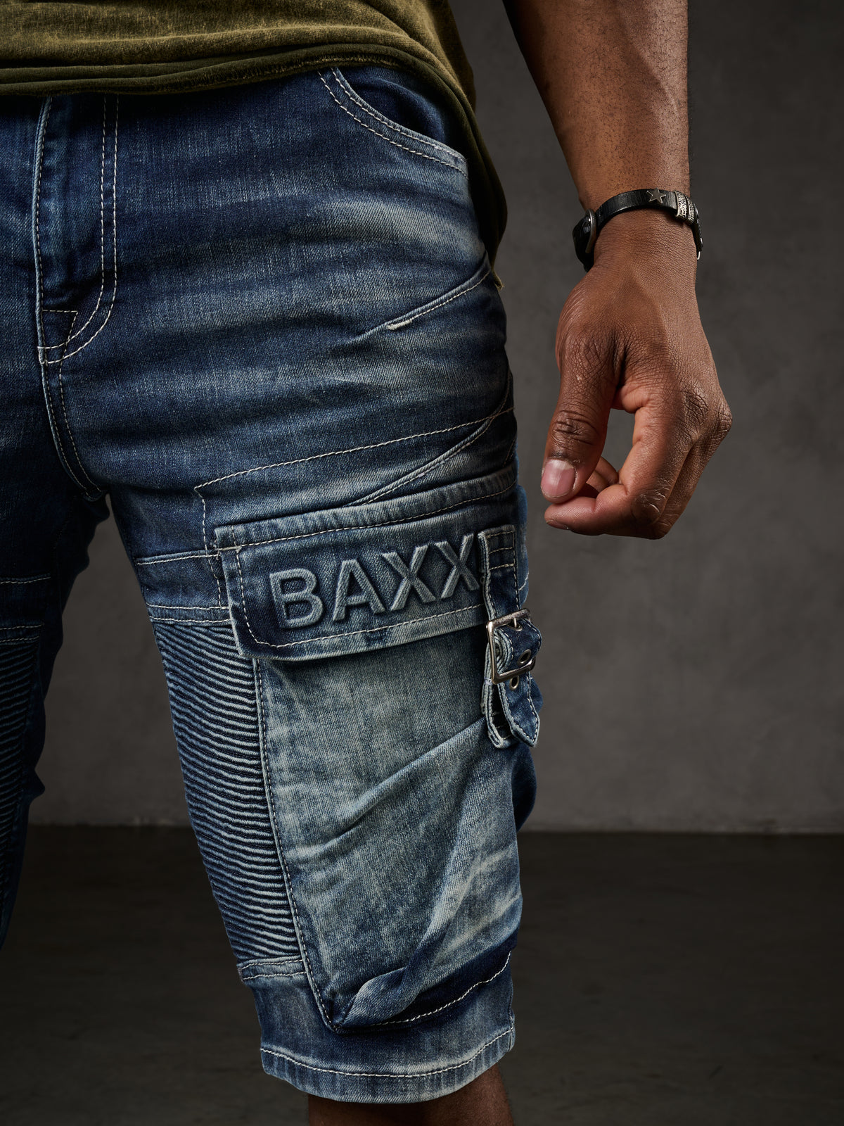 CK189 Short capri pour homme avec motif côtelé décontracté