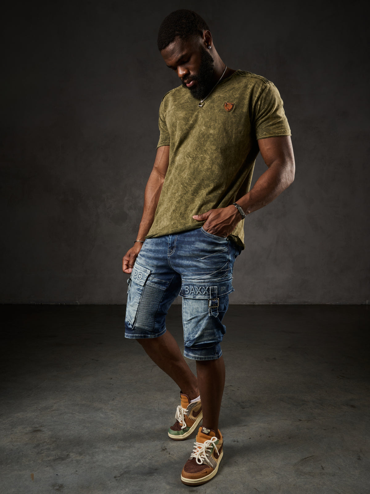 CK189 Short capri pour homme avec motif côtelé décontracté