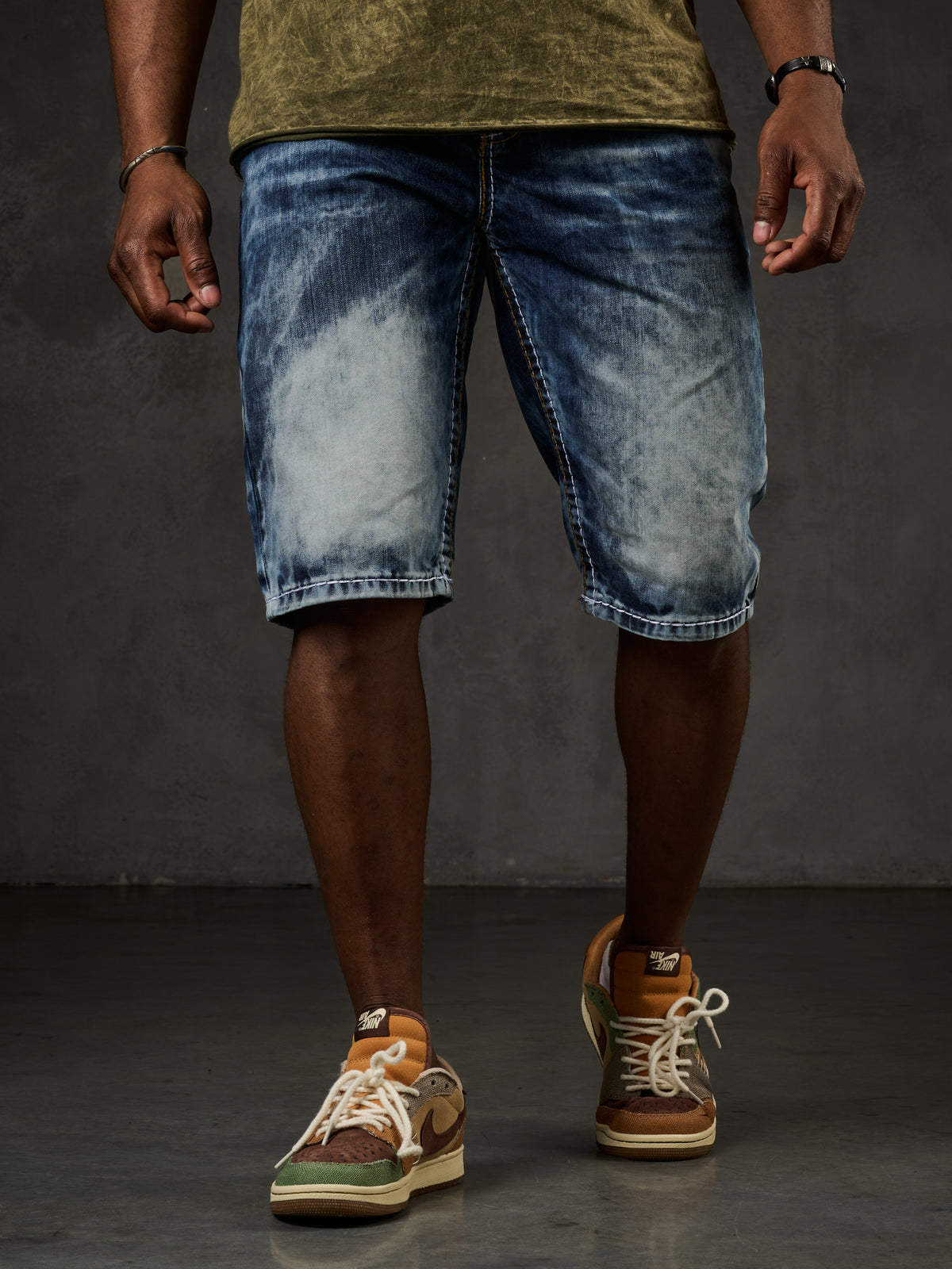 Ck268 Pantaloncini Capri per Uomo con Cuciture di Contrasto