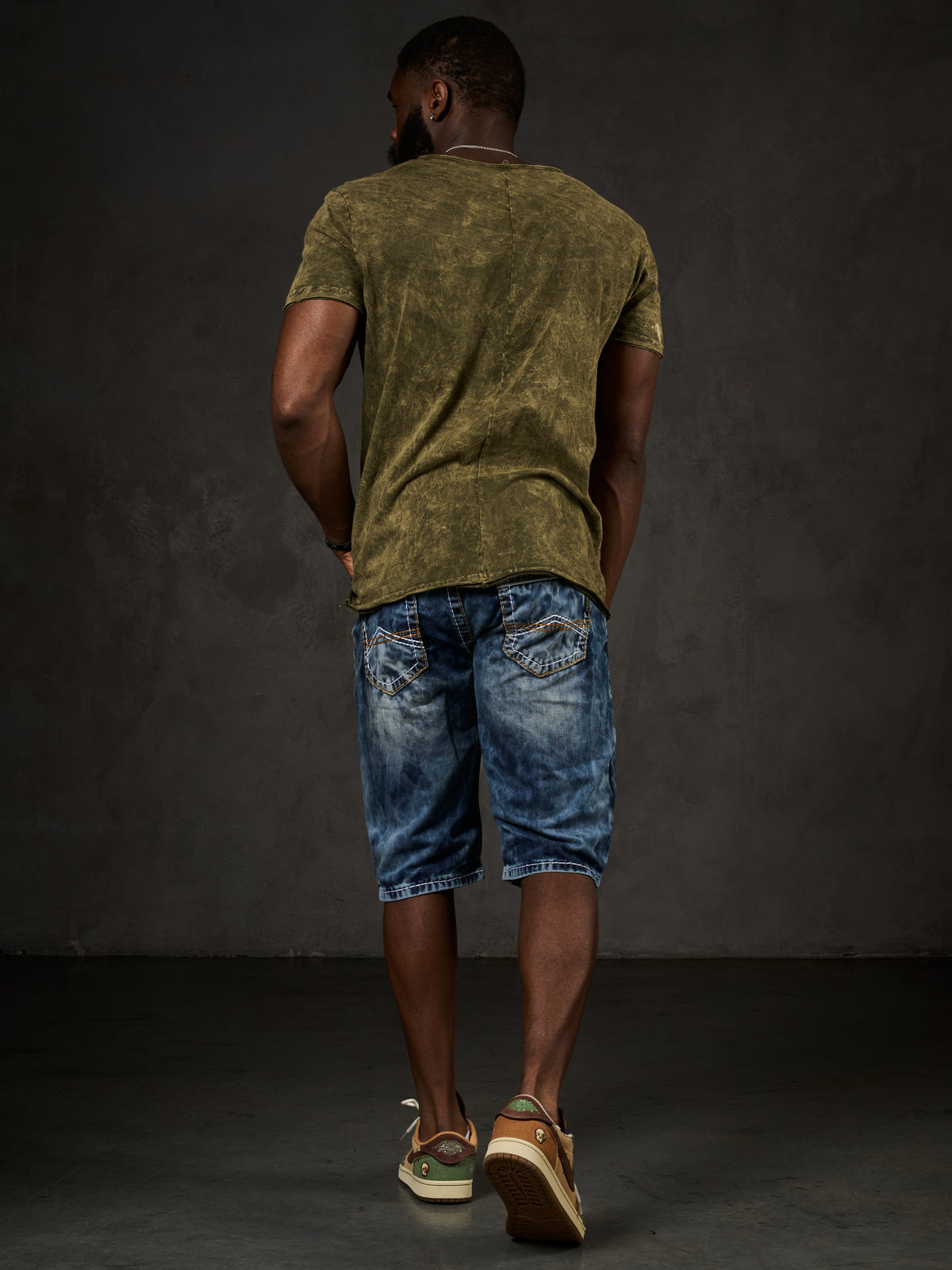 Ck268 Pantaloncini Capri per Uomo con Cuciture di Contrasto