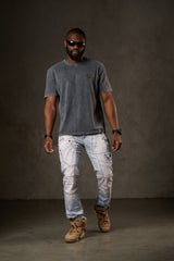 CD598 Herren bequeme Jeans mit coolen Ziernahtelementen