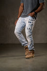 CD598 Herren bequeme Jeans mit coolen Ziernahtelementen