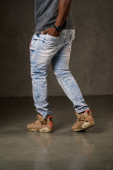CD598 Herren bequeme Jeans mit coolen Ziernahtelementen
