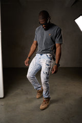 CD598 Herren bequeme Jeans mit coolen Ziernahtelementen