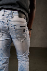 CD598 Herren bequeme Jeans mit coolen Ziernahtelementen
