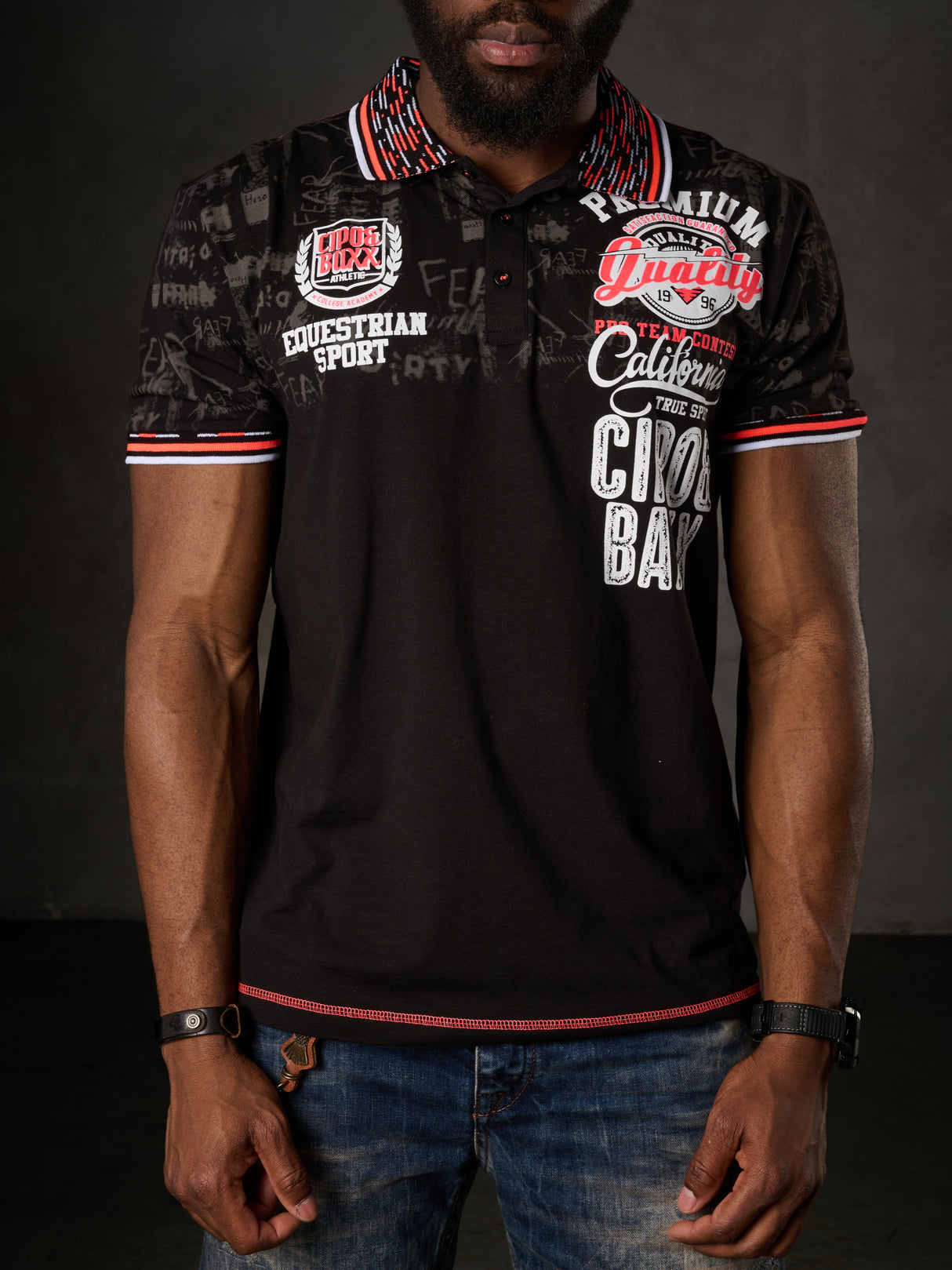 CT738 Polo masculin avec imprimé à la mode