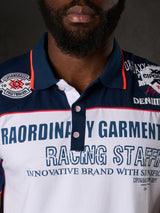 CT803-Camiseta Polo Camiseta en Regular Fit con estampado y aplicación