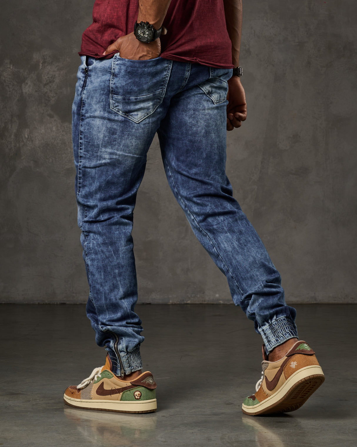 CD807 Herren Jeans mit elastische Basic Look