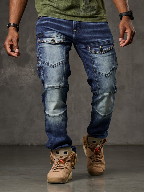 CD810 Herren Jeans in extravagantem Look