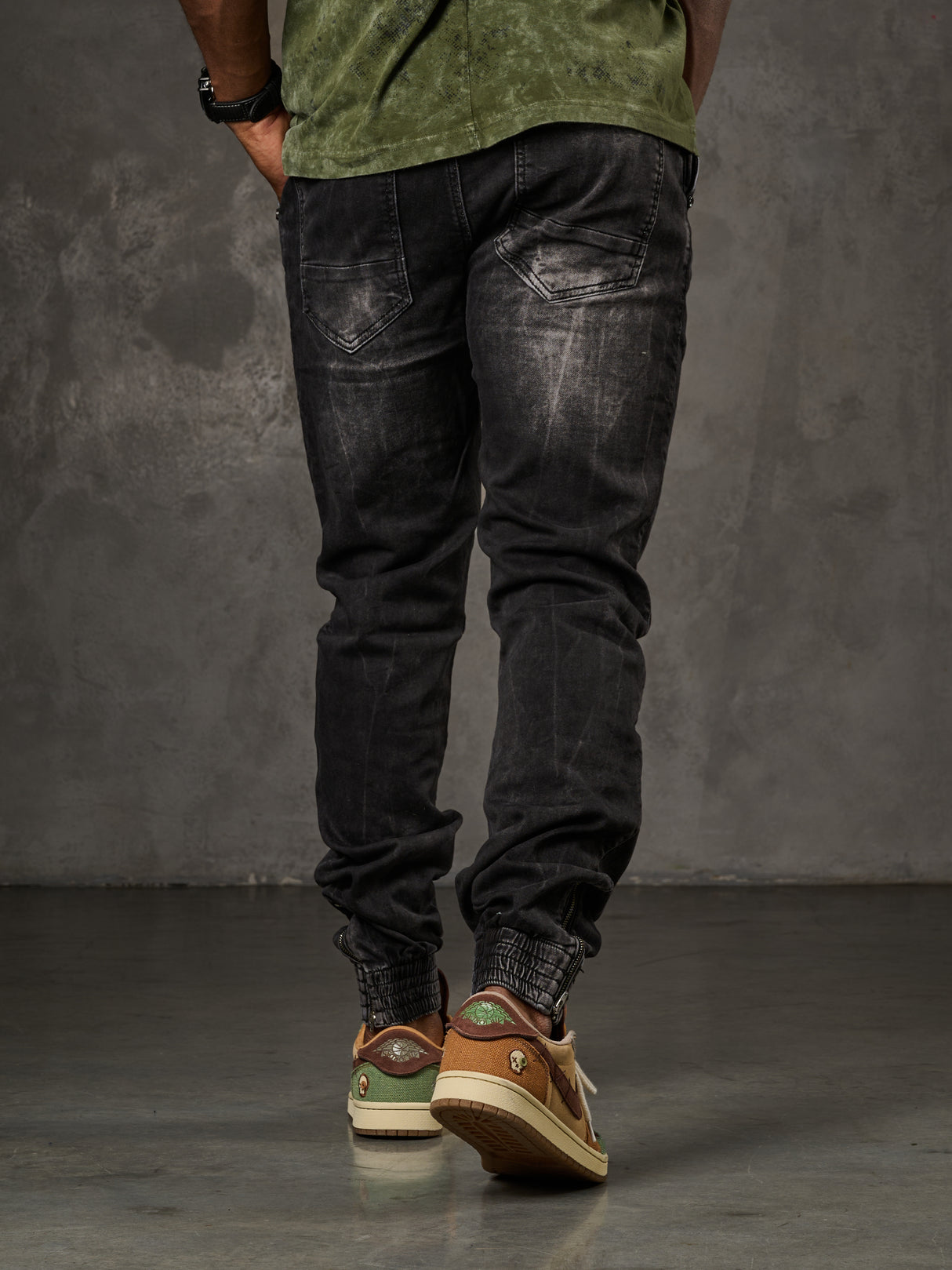 CD807 Herren Jeans mit elastische Basic Look