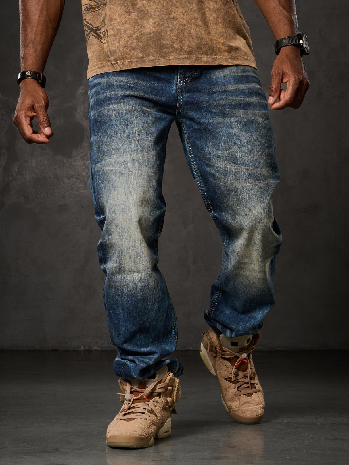 CD328 Herren bequeme Jeans in Regular Fit