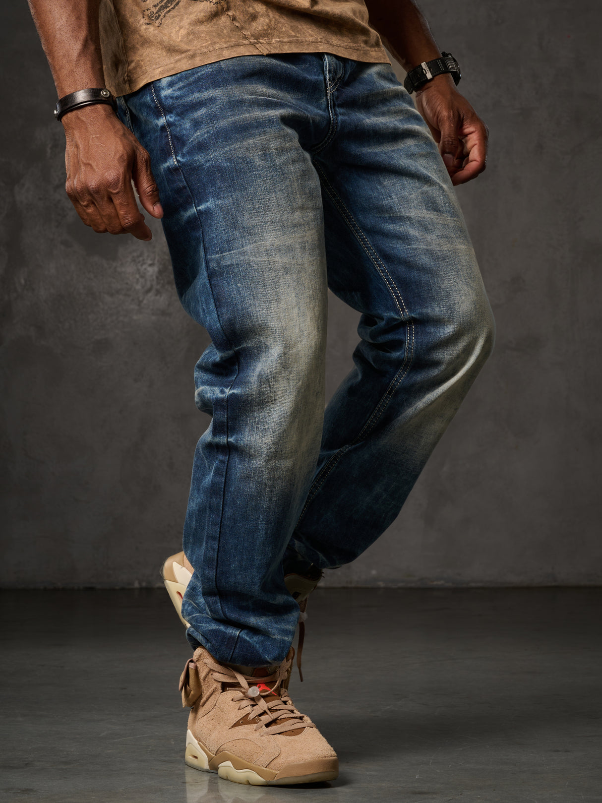 CD328 Herren bequeme Jeans in Regular Fit
