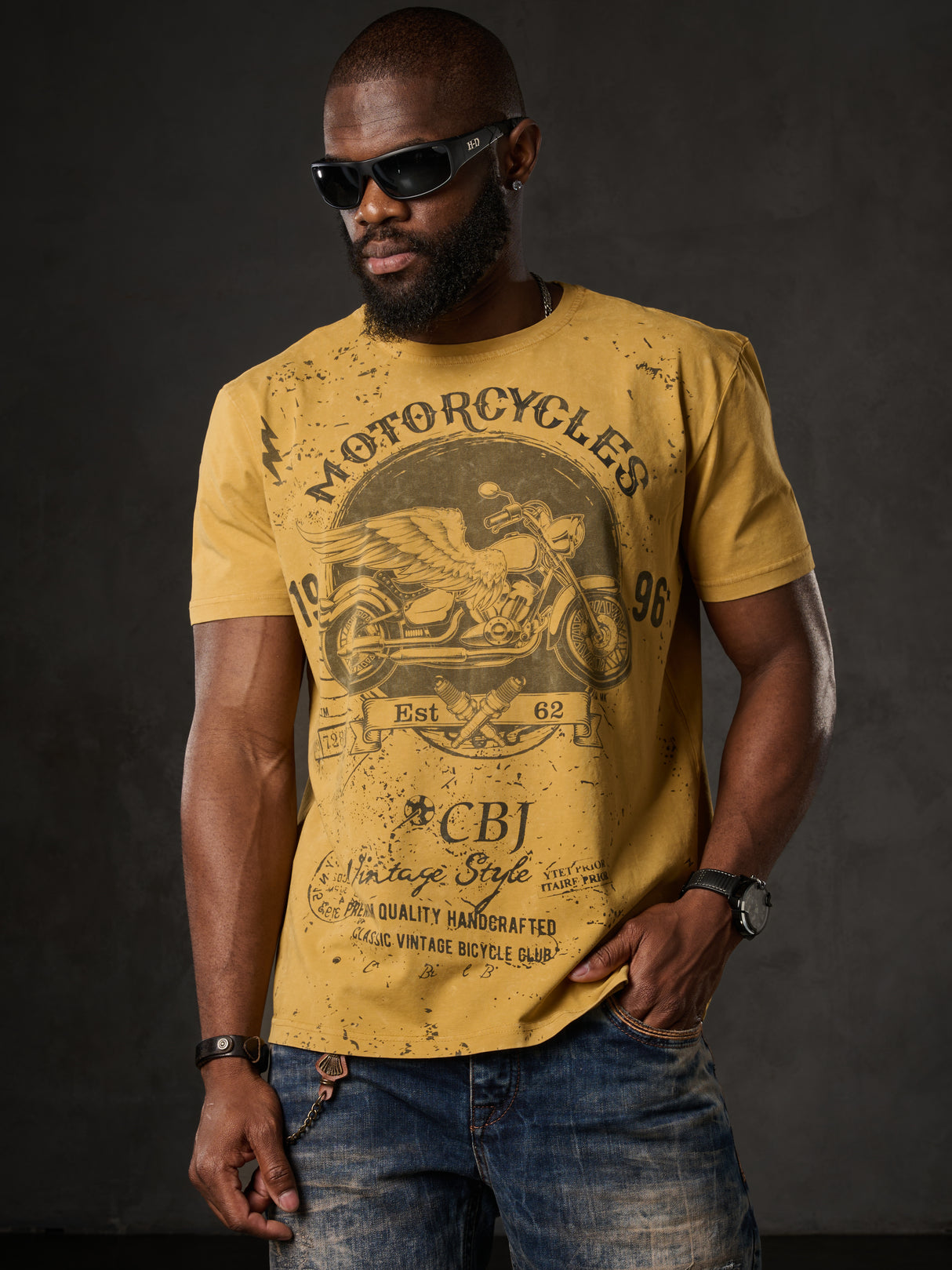 CT813 Herren T-Shirt mit coolem Motorrad-Print
