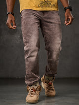 CD860 Herren Jeans – Straight Fit in Blaugrün und Braun