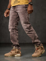 CD860 Herren Jeans – Straight Fit in Blaugrün und Braun