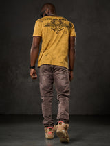 CD860 Herren Jeans – Straight Fit in Blaugrün und Braun