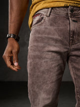 CD860 Herren Jeans – Straight Fit in Blaugrün und Braun