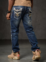 CD287 Herren bequeme Jeans mit Waschungen in Straight Fit