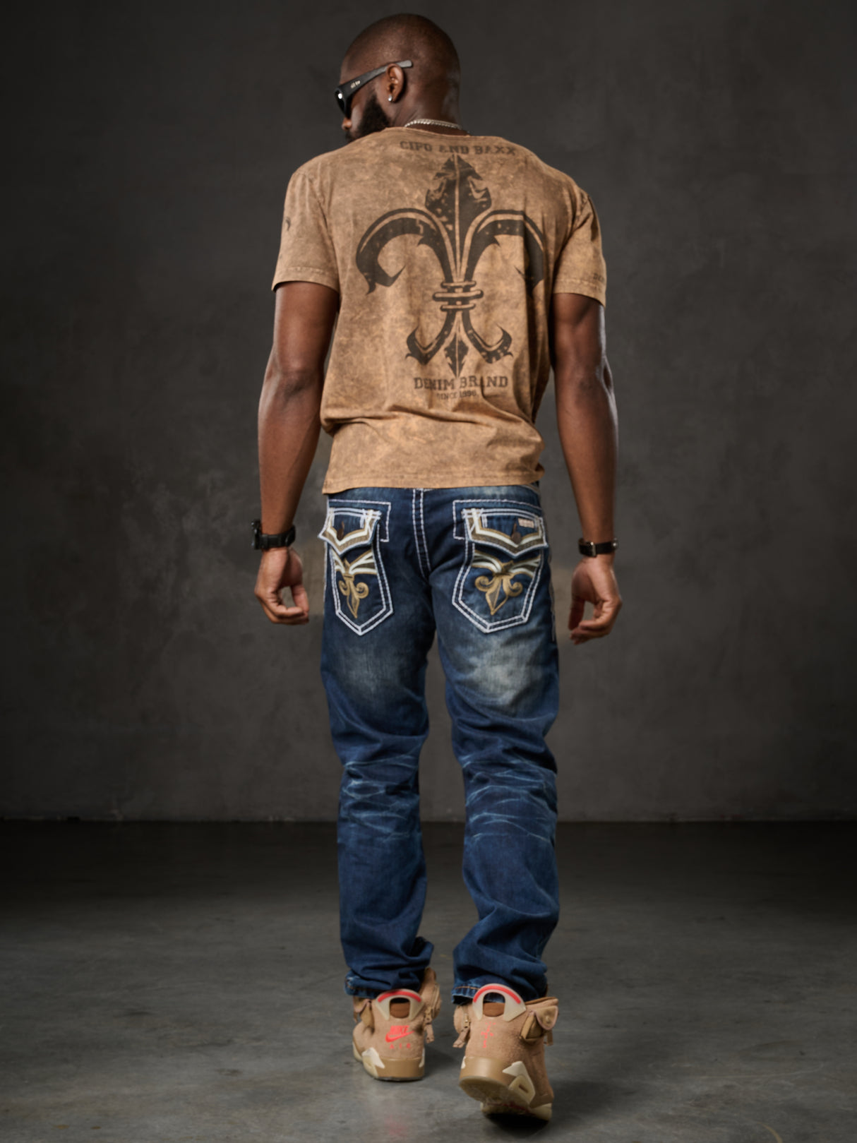 CD287 Herren bequeme Jeans mit Waschungen in Straight Fit