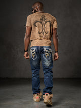 CD287 Herren bequeme Jeans mit Waschungen in Straight Fit