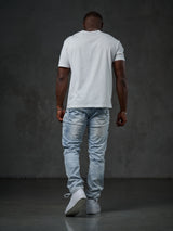 CD598 Herren bequeme Jeans mit coolen Ziernahtelementen