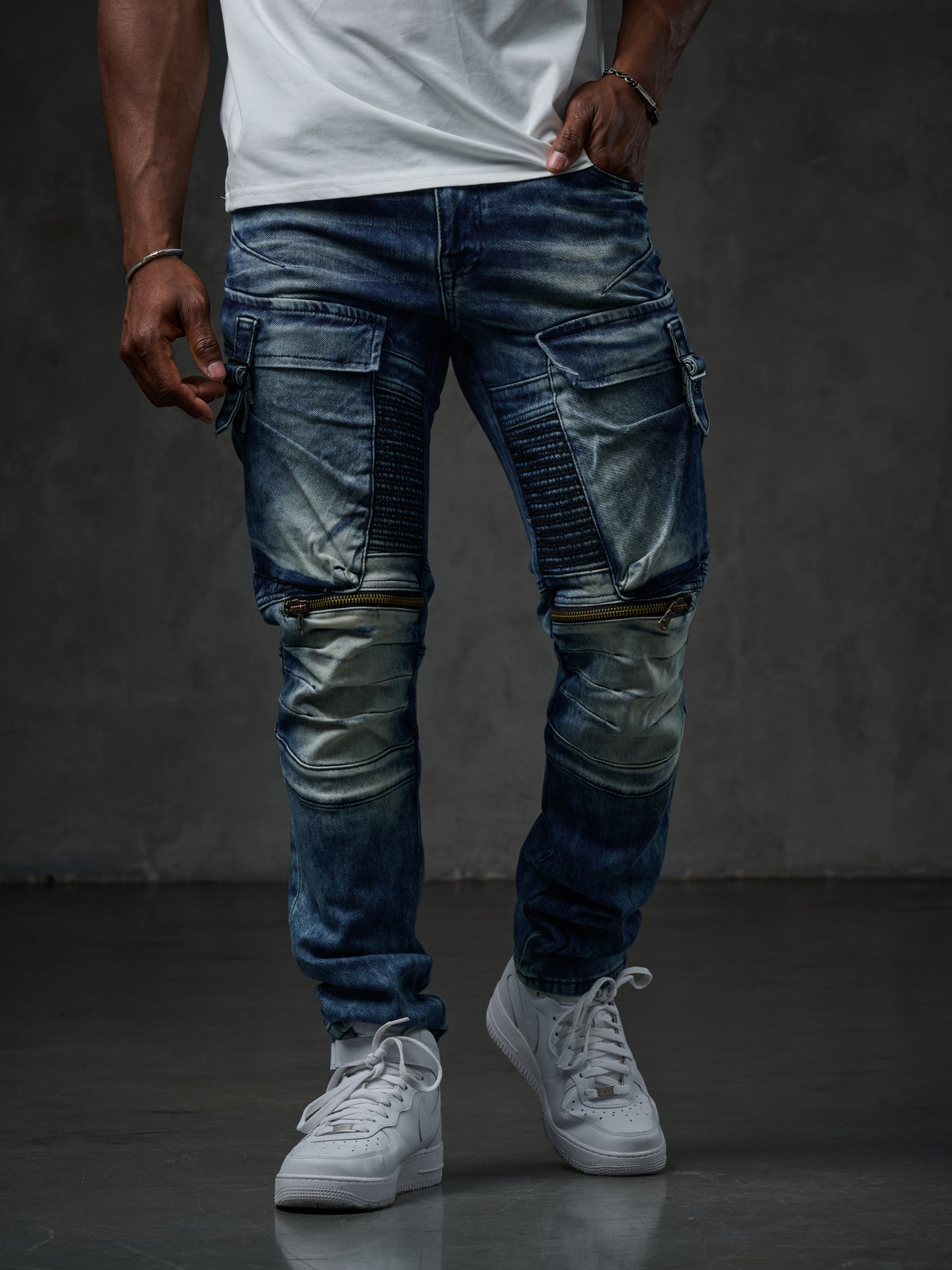 CD523 カジュアルなポケット付きメンズストレートフィットカーゴパンツ