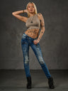 WD168 Comfortabele Dames Jeans met leuke Figuurnaden