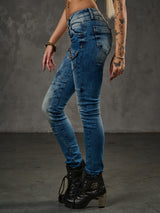 WD168 Comfortabele Dames Jeans met leuke Figuurnaden