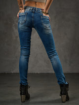 WD168 Comfortabele Dames Jeans met leuke Figuurnaden