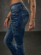 WD200B damskie jeansy slim fit