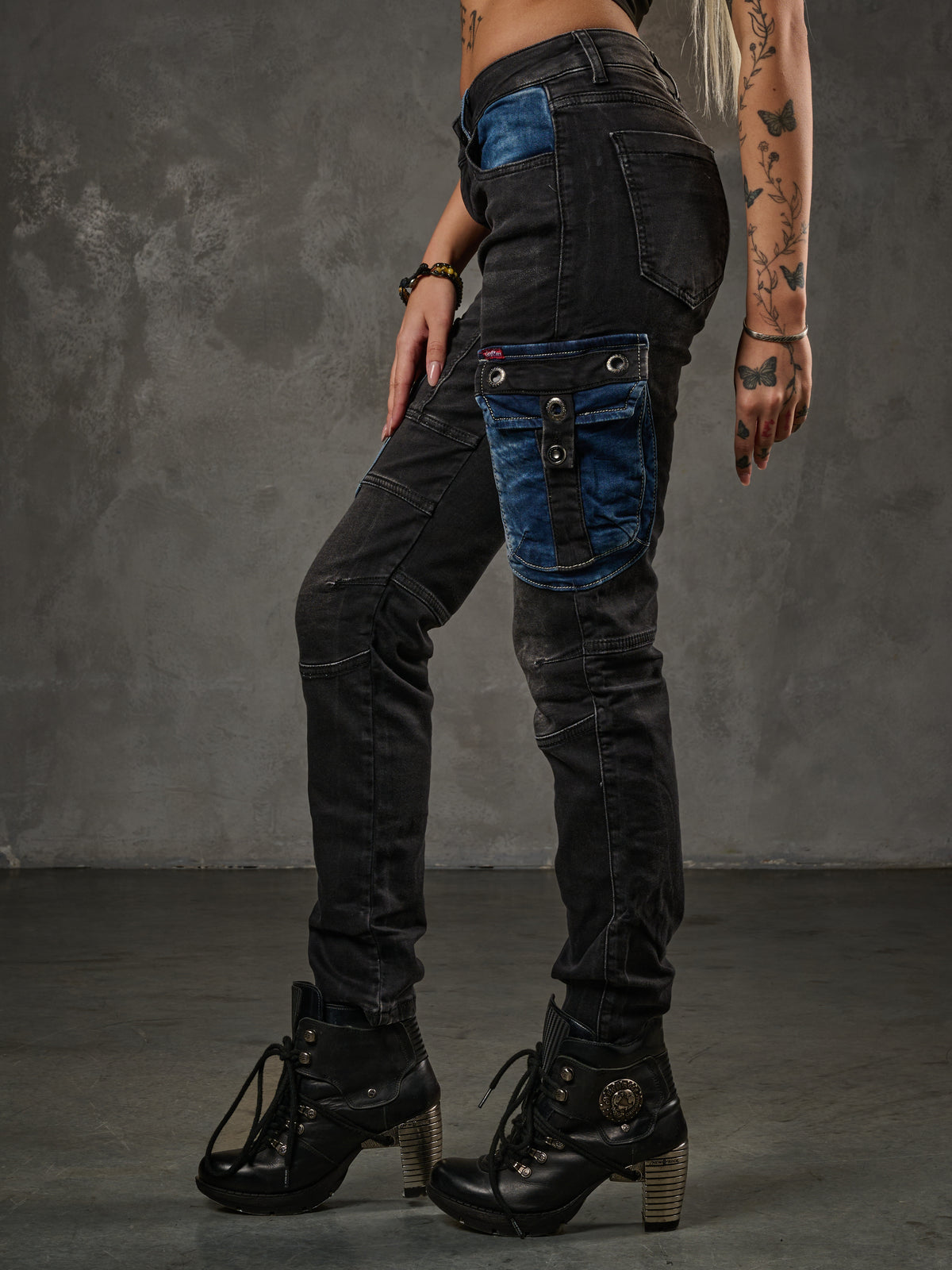 WD521 Jeans Cargo para Mujer