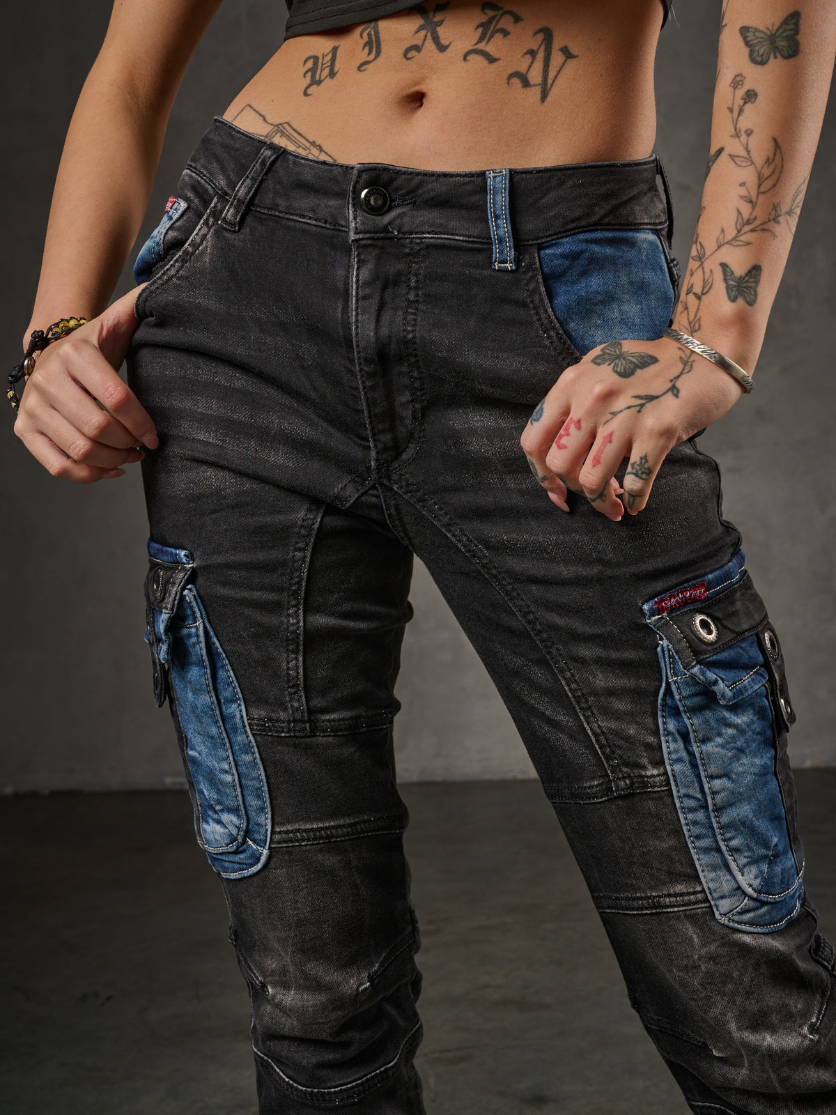 WD521 Jeans Cargo para Mujer