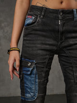 WD521 Jeans Cargo para Mujer