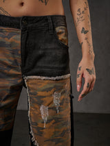 WD527 Damen Jeans Wide Fit im Punk Look