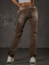 WD529 Jeans femme fantaisie avec déchirures