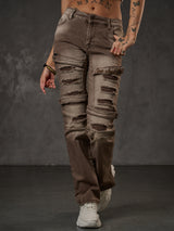 WD529 Jeans femme fantaisie avec déchirures