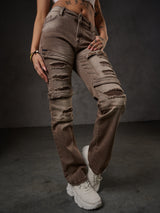WD529 Jeans femme fantaisie avec déchirures