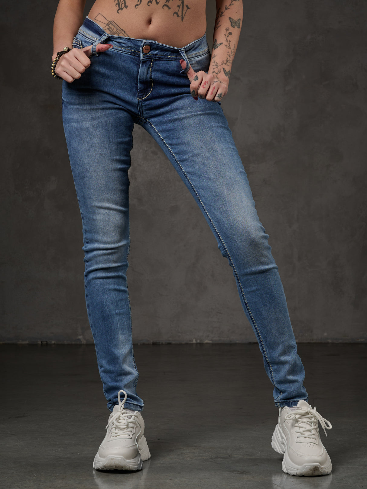 WD344 jeansy damskie slim fit