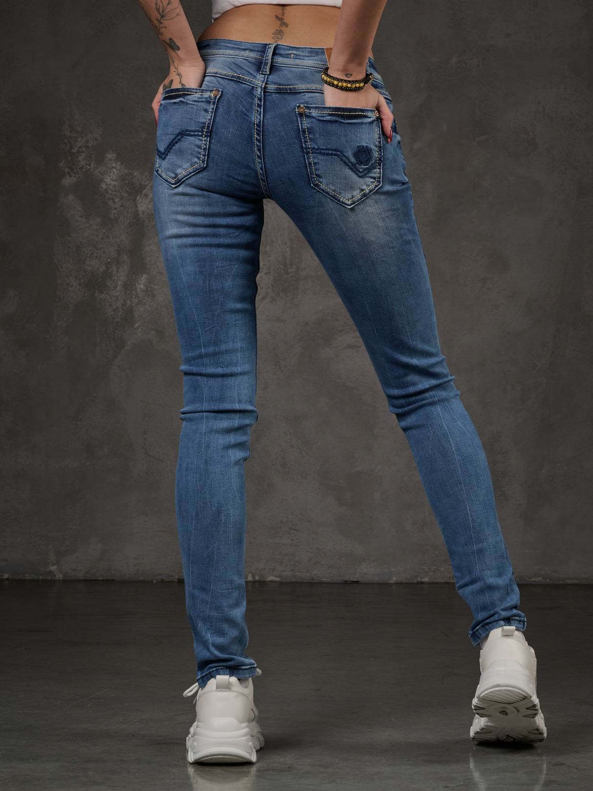 WD344 jeansy damskie slim fit