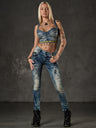 WD175 women Slim-Fit jeans with decorative stitching in Straight Fit