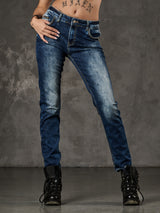 WD460 women Slim-Fit jeans with subtle wash and cool rivets