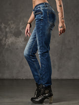 WD460 women Slim-Fit jeans with subtle wash and cool rivets