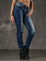 WD460 women Slim-Fit jeans with subtle wash and cool rivets