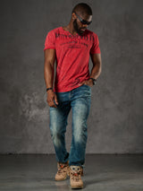 CD860 Herren Jeans – Straight Fit in Blaugrün und Braun