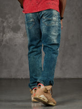 CD860 Herren Jeans – Straight Fit in Blaugrün und Braun